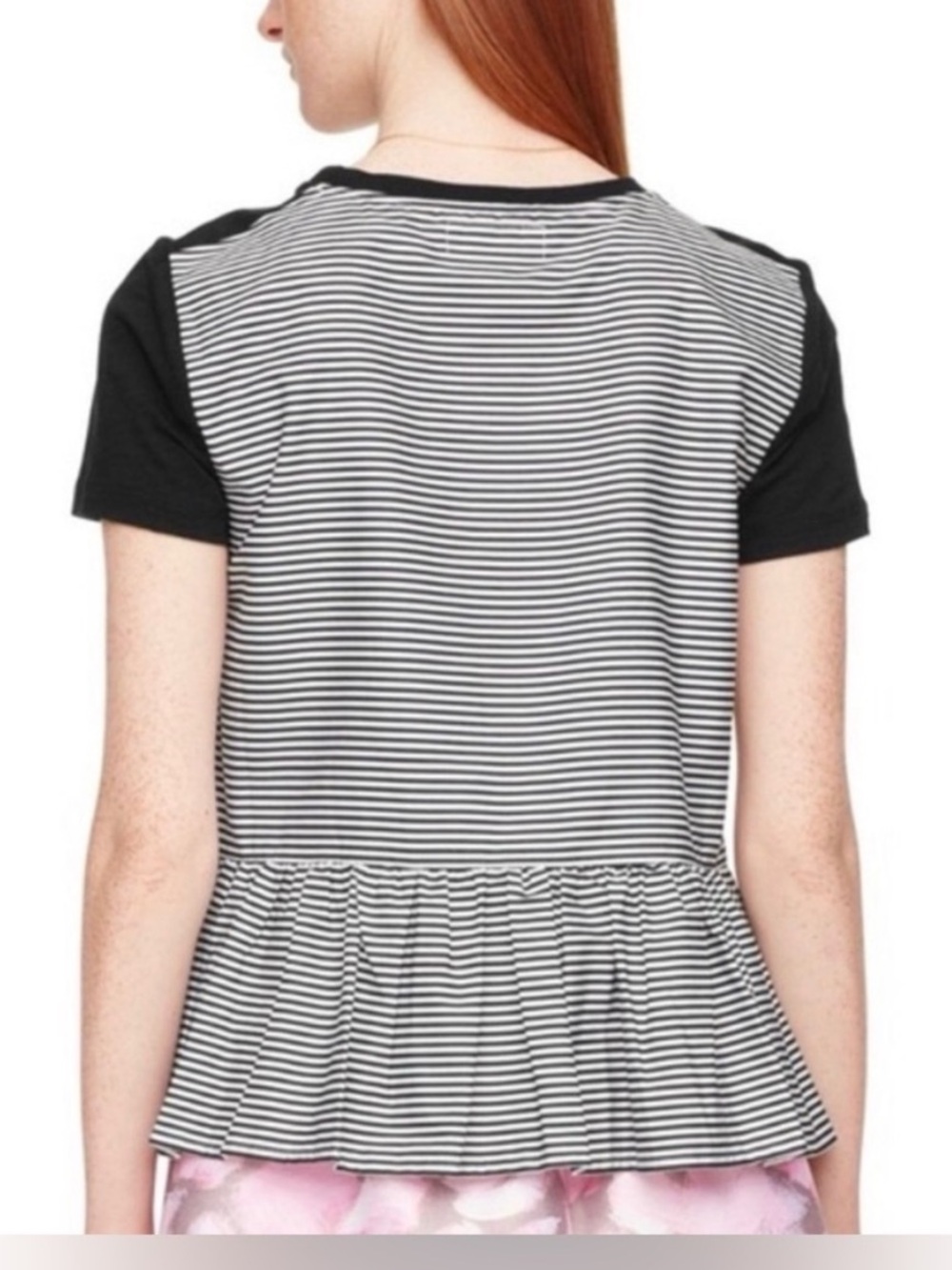 Kate Spade Broome Street black & white striped peplum top